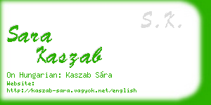 sara kaszab business card